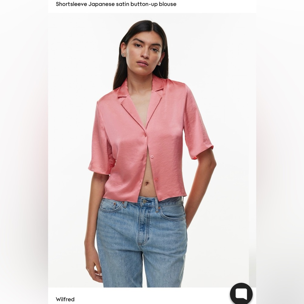 Wilfred Coral Satin Short Sleeve Blouse(PRELOVED)